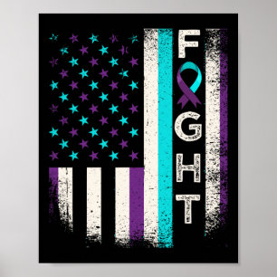 Suicide Prevention Awareness Month Us American Fla Poster