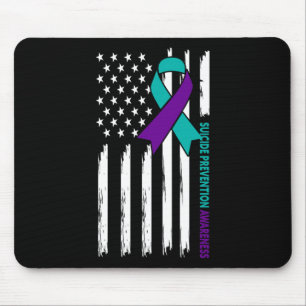 Suicide Prevention Awareness Month Usa American Fl Mouse Mat