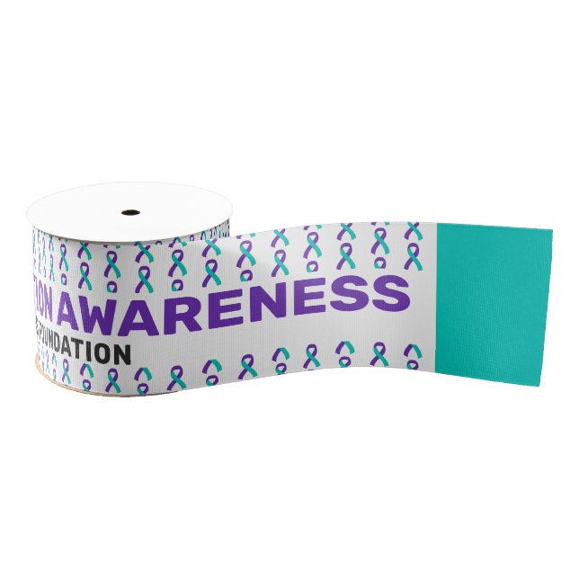 Suicide Prevention Awareness Pattern Ribbon Grosgrain Ribbon (Spool)