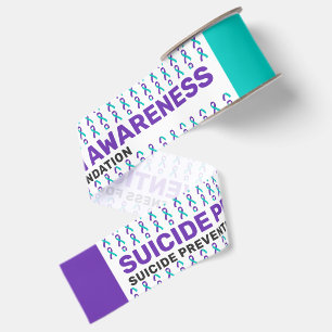 Suicide Prevention Awareness Pattern Ribbon Grosgrain Ribbon