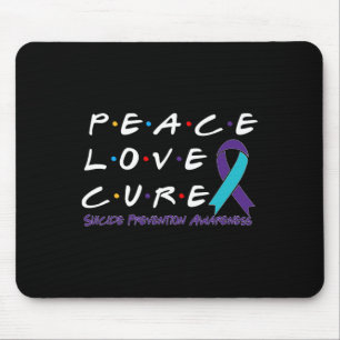 Suicide Prevention Awareness Peace Love Cure Mouse Mat