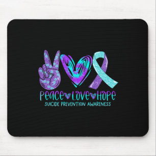 Suicide Prevention Awareness Peace Love Hope Menta Mouse Mat