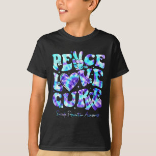 Suicide Prevention Awareness Peace Love Hope Menta T-Shirt