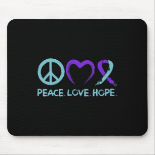 Suicide Prevention Awareness Peace Love Hope  Mouse Mat