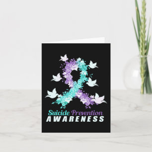 Suicide Prevention Awareness Pink And Teal Ribbon  Card