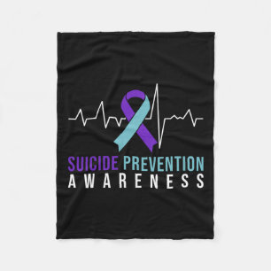 Suicide Prevention Awareness Pink And Teal Ribbon  Fleece Blanket