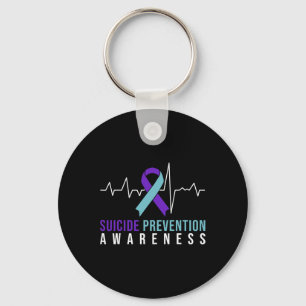 Suicide Prevention Awareness Pink And Teal Ribbon Key Ring