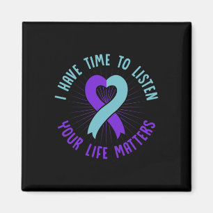 Suicide Prevention Awareness Pink And Teal Ribbon Magnet