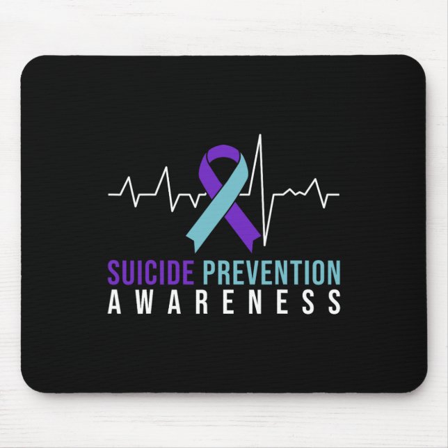 Suicide Prevention Awareness Pink And Teal Ribbon  Mouse Mat (Front)