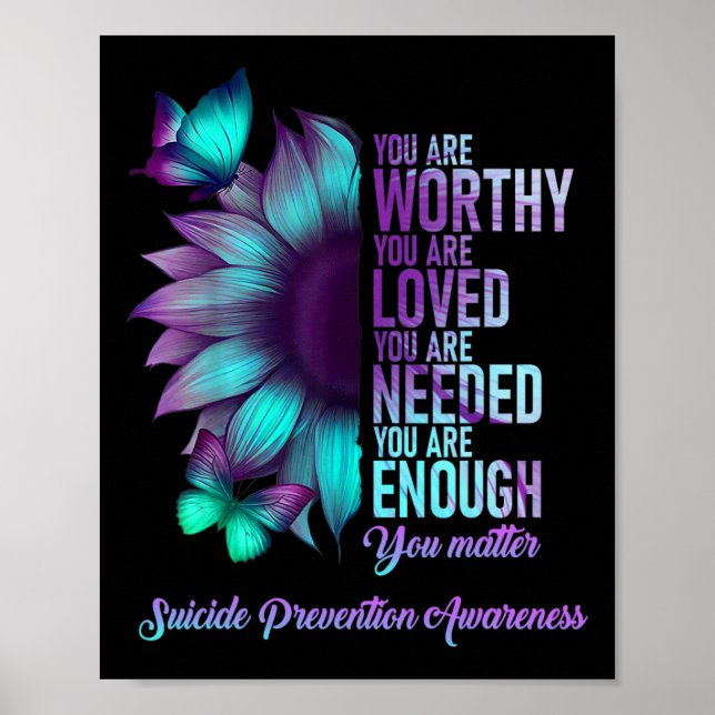 Suicide Prevention Awareness Positive Motivational Poster (Front)