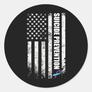 Suicide Prevention Awareness Prevent Suicide Us Fl Classic Round Sticker