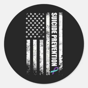 Suicide Prevention Awareness Prevent Suicide Us Fl Classic Round Sticker