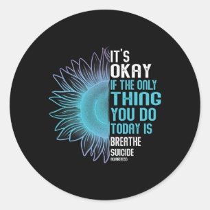 Suicide Prevention Awareness Purple And Teal Classic Round Sticker
