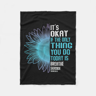Suicide Prevention Awareness Purple And Teal Fleece Blanket