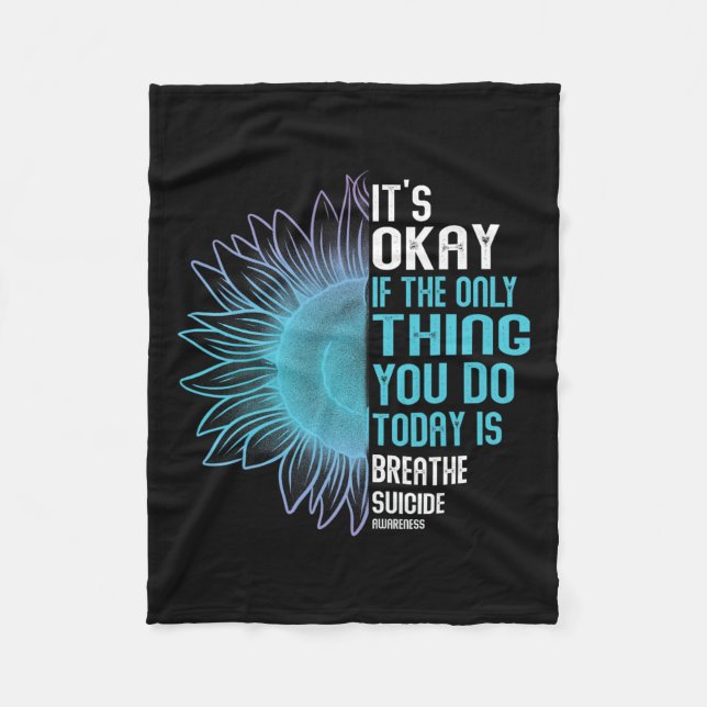Suicide Prevention Awareness Purple And Teal  Fleece Blanket (Front)
