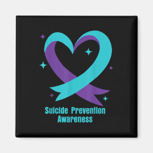 Suicide Prevention Awareness - Purple And Teal Hea Magnet
