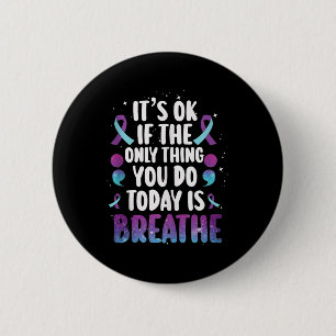 Suicide Prevention Awareness Purple And Teal Tank 6 Cm Round Badge