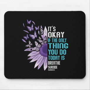 Suicide Prevention Awareness Purple And Teal Tank Mouse Mat