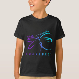 Suicide Prevention Awareness Purple Teal Ribbon Dr T-Shirt