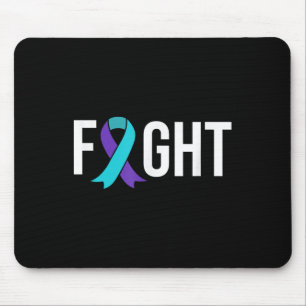 Suicide Prevention Awareness Purple Teal Ribbon Mouse Mat