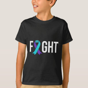 Suicide Prevention Awareness Purple Teal Ribbon T-Shirt