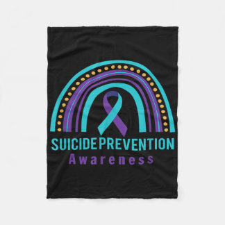 Suicide Prevention Awareness Rainbow &amp; Teal &a Fleece Blanket