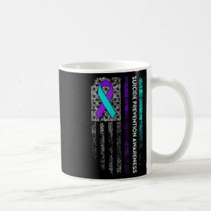 Suicide Prevention Awareness Ribbon American Flag Coffee Mug