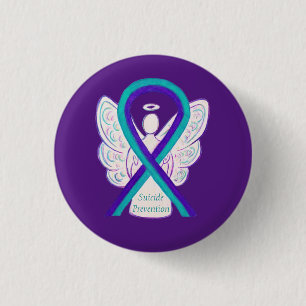Suicide Prevention Awareness Ribbon Angel Buttons