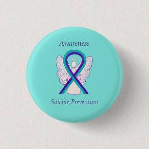Suicide Prevention Awareness Ribbon Angel Buttons