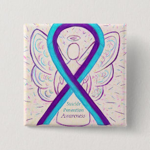 Suicide Prevention Awareness Ribbon Angel Pins