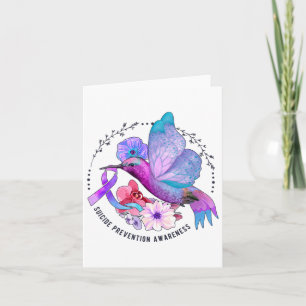 Suicide Prevention Awareness Ribbon Butterfly Purp Card