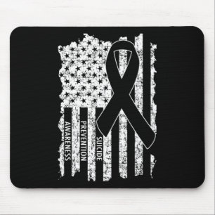 Suicide Prevention Awareness Ribbon Flag Mouse Mat