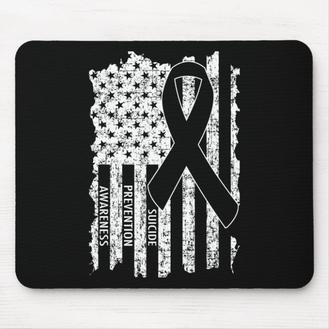Suicide Prevention Awareness Ribbon Flag  Mouse Mat (Front)