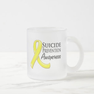 Suicide Prevention Awareness Ribbon Frosted Glass Coffee Mug