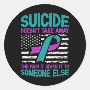 Suicide Prevention Awareness Ribbon Mental Health Classic Round Sticker
