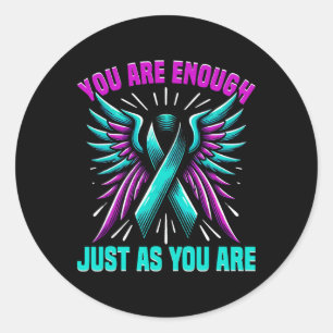 Suicide Prevention Awareness Ribbon Mental Health  Classic Round Sticker