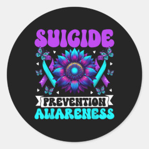 Suicide Prevention Awareness Ribbon Mental Health Classic Round Sticker
