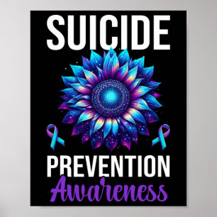 Suicide Prevention Awareness Ribbon Mental Health Poster