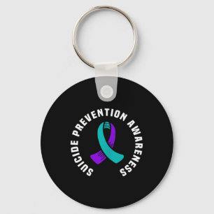 Suicide Prevention Awareness Ribbon Pocket Design Key Ring