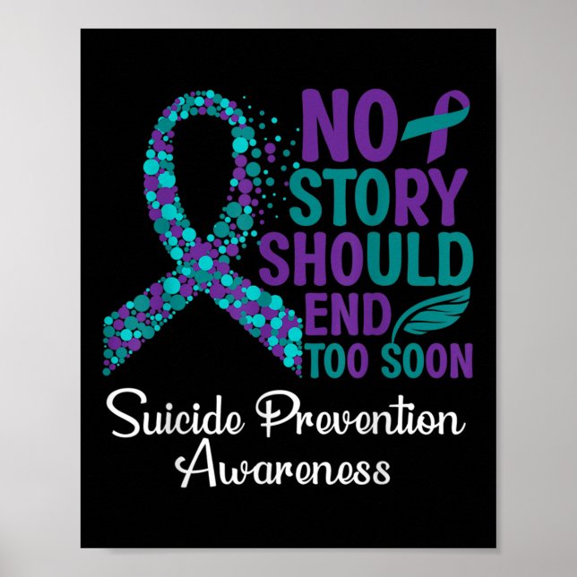Suicide Prevention Awareness Ribbon Support Week 2 Poster (Front)