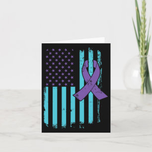 Suicide Prevention Awareness Ribbon Usa American F Card