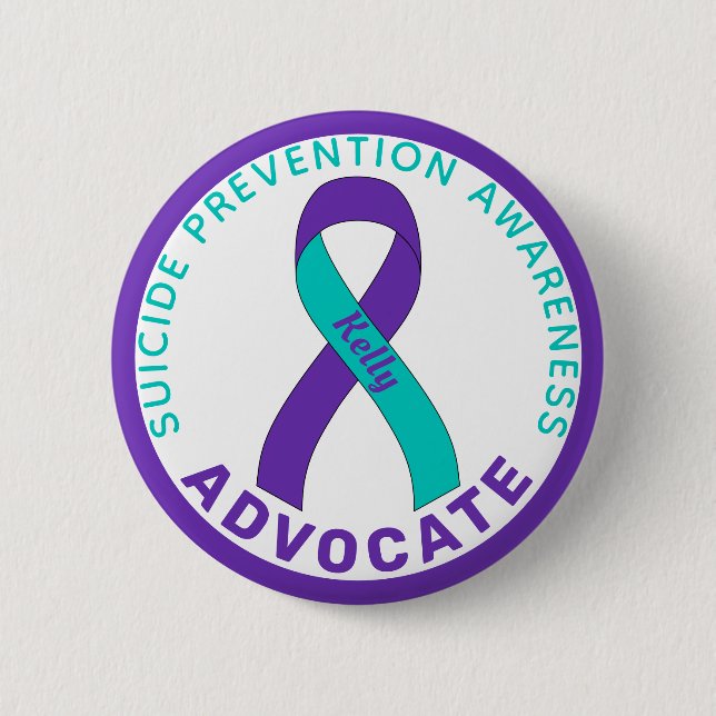 Suicide Prevention Awareness Ribbon White Button (Front)