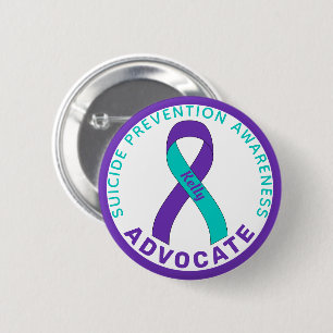 Suicide Prevention Awareness Ribbon White Button