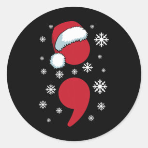 Suicide Prevention Awareness Santa Claus Santa Hat Classic Round Sticker