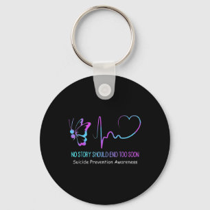 Suicide Prevention Awareness Semicolon Butterfly H Key Ring