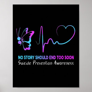 Suicide Prevention Awareness Semicolon Butterfly H Poster