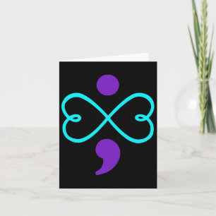 Suicide Prevention Awareness Semicolon Heart Card