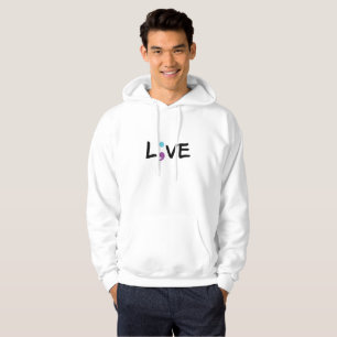 Suicide Prevention Awareness Semicolon Heartbeat Hoodie