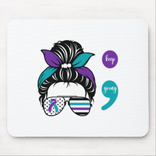 Suicide Prevention Awareness Semicolon Keep Going Mouse Mat
