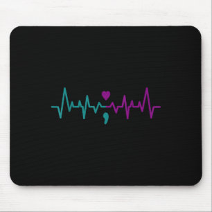 Suicide Prevention Awareness Semicolon Stay Heartb Mouse Mat